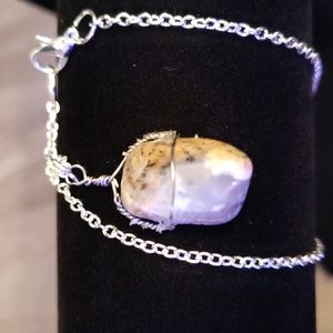 Handcrafted Wire Wrapped Tumbled Ocean Jasper Necklace